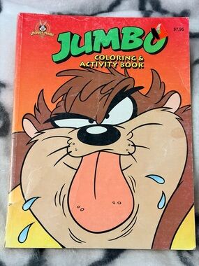 LOONEY TUNES/TASMANIAN DEVIL (1996) VTG 96 Page Jumbo Activity Book - EUC